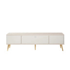 Meuble TV de style moderne du milieu du siècle de 180 cm avec portes à fermeture amortie et rangement dissimulé