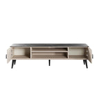 Meuble TV de style moderne du milieu du siècle de 180 cm avec portes à fermeture amortie et rangement dissimulé