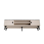 Meuble TV de style moderne du milieu du siècle de 180 cm avec portes à fermeture amortie et rangement dissimulé