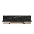 Meuble TV de style moderne du milieu du siècle de 180 cm avec portes à fermeture amortie et rangement dissimulé