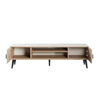 Meuble TV de style moderne du milieu du siècle de 180 cm avec portes à fermeture amortie et rangement dissimulé