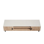 Meuble TV de style moderne du milieu du siècle de 180 cm avec portes à fermeture amortie et rangement dissimulé