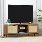 Meuble TV moderne - Meuble console multimédia 2 portes - Centre de divertissement avec 4 armoires de rangement pour téléviseurs jusqu'à 65 pouces - 59