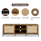 Meuble TV moderne - Meuble console multimédia 2 portes - Centre de divertissement avec 4 armoires de rangement pour téléviseurs jusqu'à 65 pouces - 59