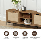 Meuble TV moderne - Meuble console multimédia 2 portes - Centre de divertissement avec 4 armoires de rangement pour téléviseurs jusqu'à 65 pouces - 59