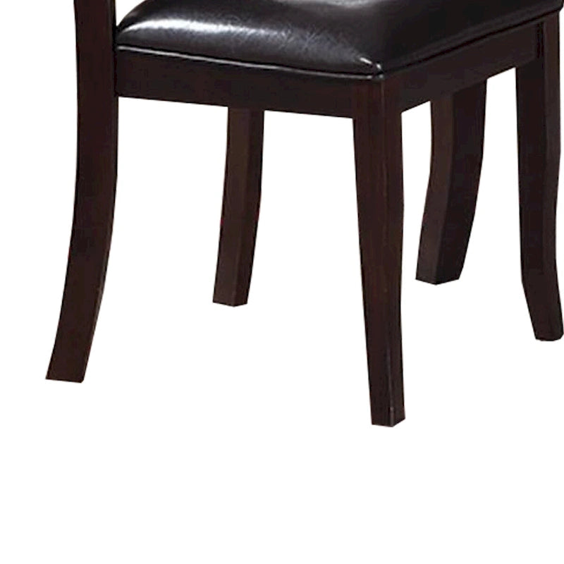 Lot de deux chaises de salle à manger en bois de style rétro marron foncé,