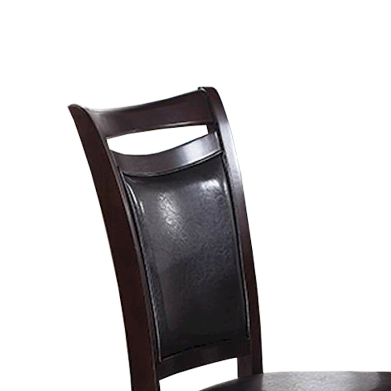 Lot de deux chaises de salle à manger en bois de style rétro marron foncé,