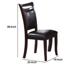 Lot de deux chaises de salle à manger en bois de style rétro marron foncé,