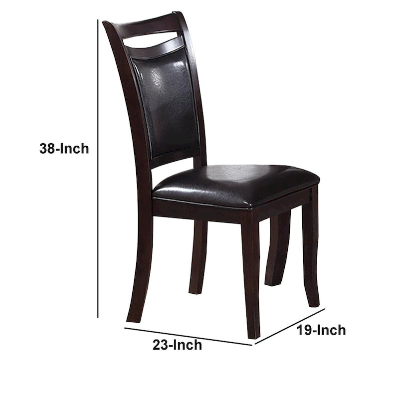 Lot de deux chaises de salle à manger en bois de style rétro marron foncé,