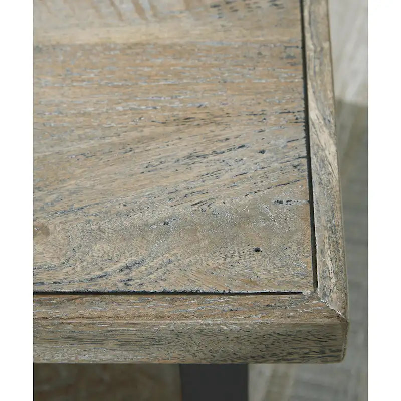 Table basse rustique en bois de manguier avec cadre en croix en métal noir et étagère inférieure – 117 cm (L) x 66 cm (P) x 46 cm (H)