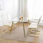 Chaises de salle à manger modernes avec pieds en métal chromé – Assise en PU, design ergonomique, lot de 4