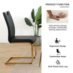 Chaises de salle à manger modernes avec pieds en métal chromé – Assise en PU, design ergonomique, lot de 4