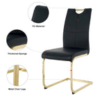 Chaises de salle à manger modernes avec pieds en métal chromé – Assise en PU, design ergonomique, lot de 4