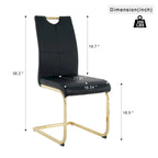 Chaises de salle à manger modernes avec pieds en métal chromé – Assise en PU, design ergonomique, lot de 4