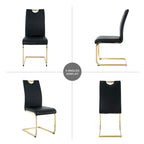 Chaises de salle à manger modernes avec pieds en métal chromé – Assise en PU, design ergonomique, lot de 4