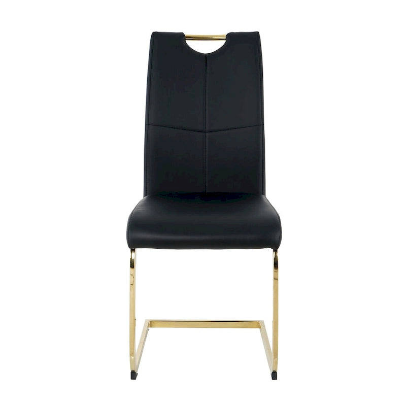 Chaises de salle à manger modernes avec pieds en métal chromé – Assise en PU, design ergonomique, lot de 4