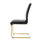 Chaises de salle à manger modernes avec pieds en métal chromé – Assise en PU, design ergonomique, lot de 4