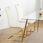Chaises de salle à manger modernes avec pieds en métal chromé – Assise en PU, design ergonomique, lot de 4