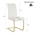 Chaises de salle à manger modernes avec pieds en métal chromé – Assise en PU, design ergonomique, lot de 4