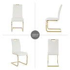 Chaises de salle à manger modernes avec pieds en métal chromé – Assise en PU, design ergonomique, lot de 4