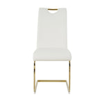 Chaises de salle à manger modernes avec pieds en métal chromé – Assise en PU, design ergonomique, lot de 4