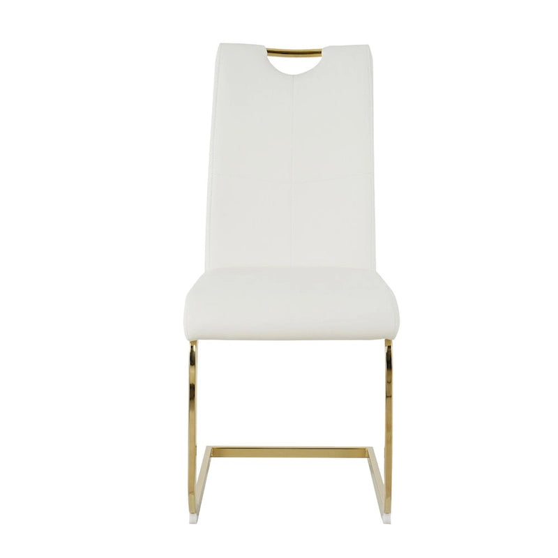 Chaises de salle à manger modernes avec pieds en métal chromé – Assise en PU, design ergonomique, lot de 4