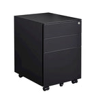 Meuble classeur mobile à 3 tiroirs avec serrure, en acier, pour documents de format légal/lettre/A4/F4, entièrement assemblé avec roulettes