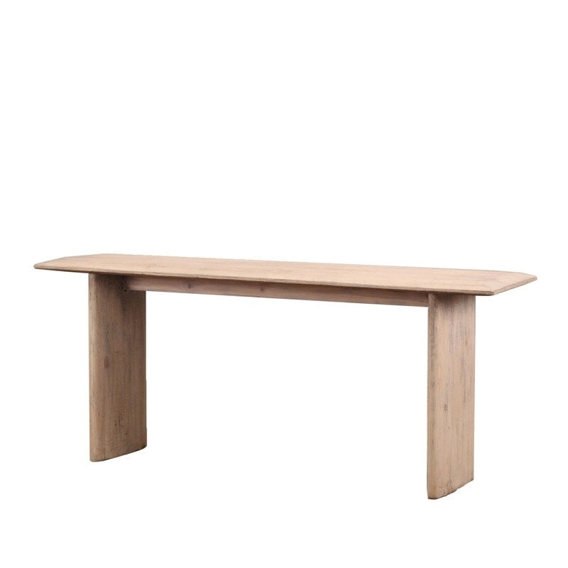 Console 78" Atrani – Finition naturelle vieillie, style rustique de ferme