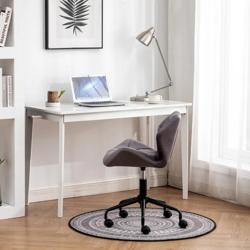 Chaise de bureau pivotante réglable capitonnée diamant pour bureau