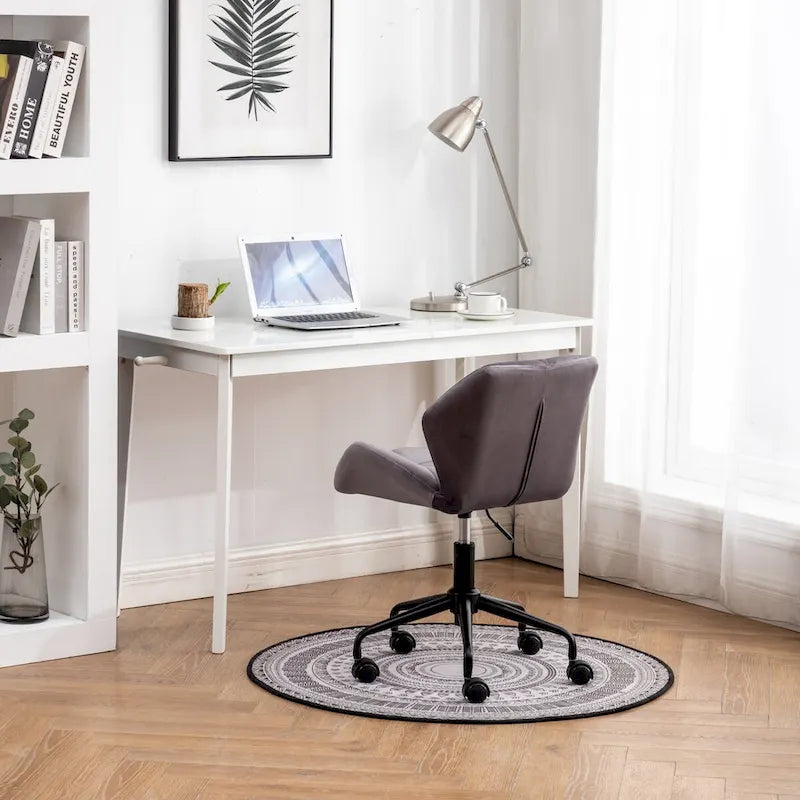 Chaise de bureau pivotante réglable capitonnée diamant pour bureau