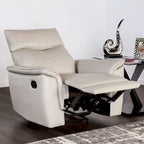 Fauteuil inclinable manuel moderne en cuir assorti avec accoudoirs évasés – Noir ou taupe