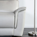Fauteuil inclinable manuel moderne en cuir assorti avec accoudoirs évasés – Noir ou taupe