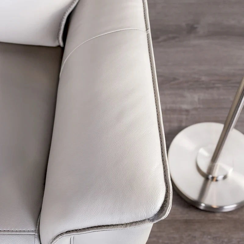 Fauteuil inclinable manuel moderne en cuir assorti avec accoudoirs évasés – Noir ou taupe