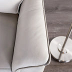 Fauteuil inclinable manuel moderne en cuir assorti avec accoudoirs évasés – Noir ou taupe