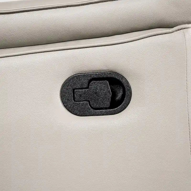 Fauteuil inclinable manuel moderne en cuir assorti avec accoudoirs évasés – Noir ou taupe